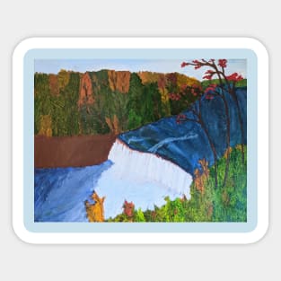 Autumn Waterfall Print Sticker